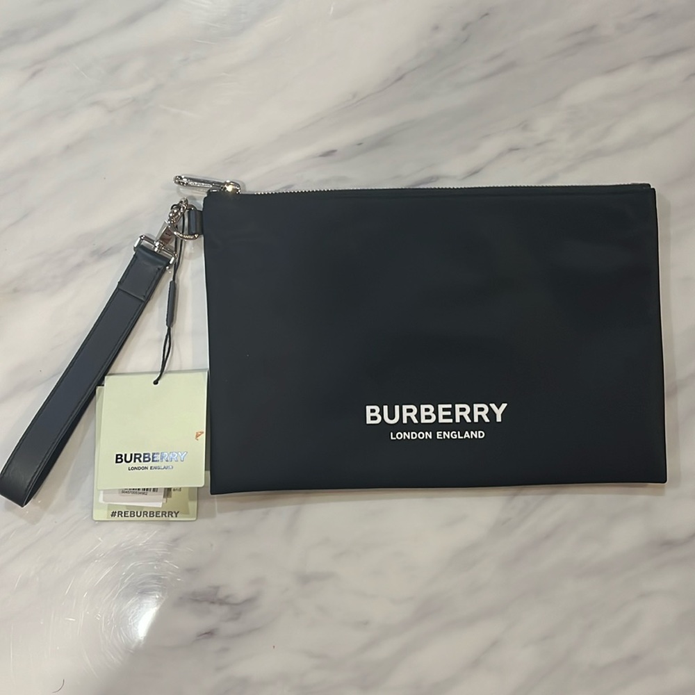 Burberry black nylon travel pouch